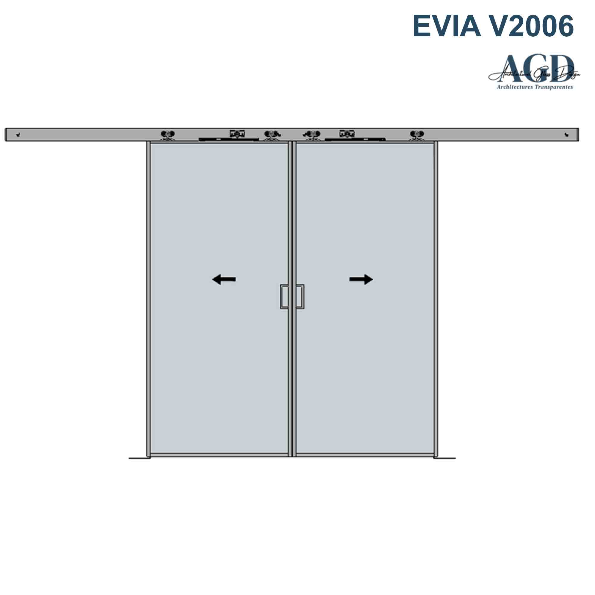 Porte en verre coulissante EVIA V2006